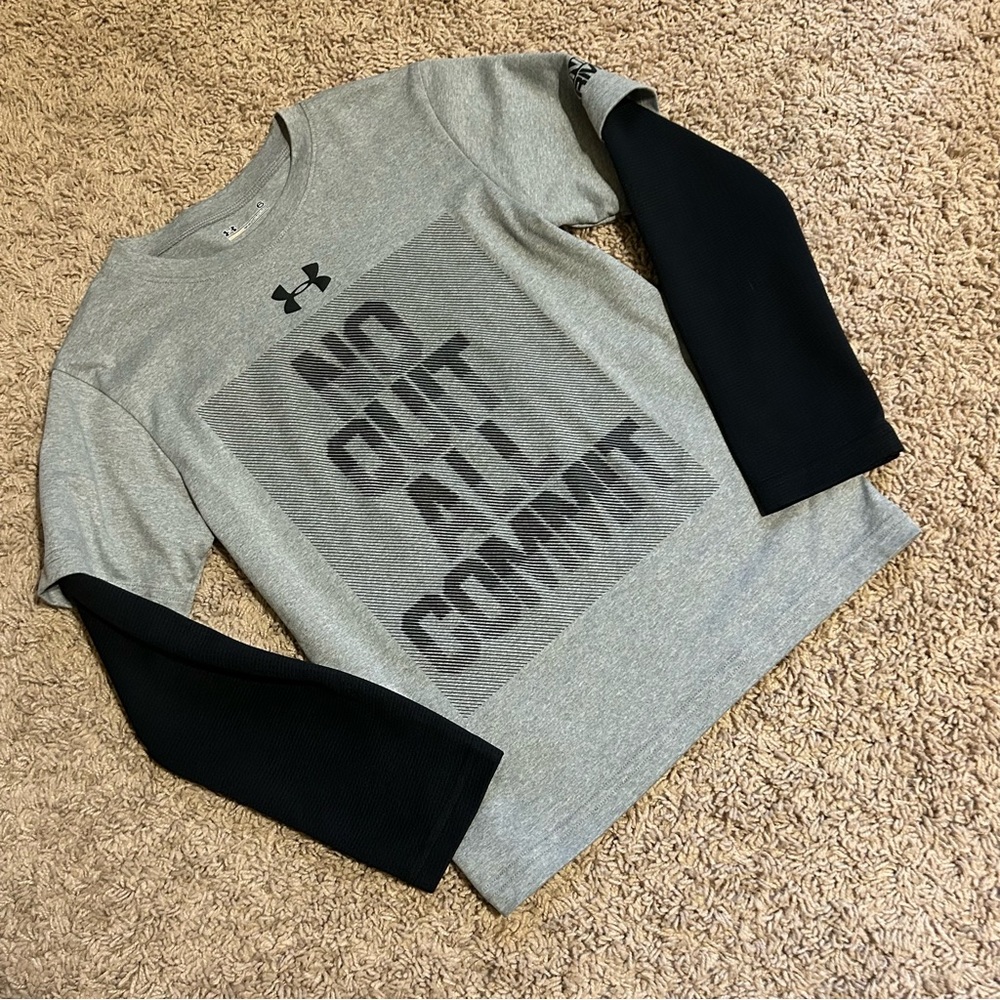Under Armour Gray Long Sleeve Tee Boys Size 6